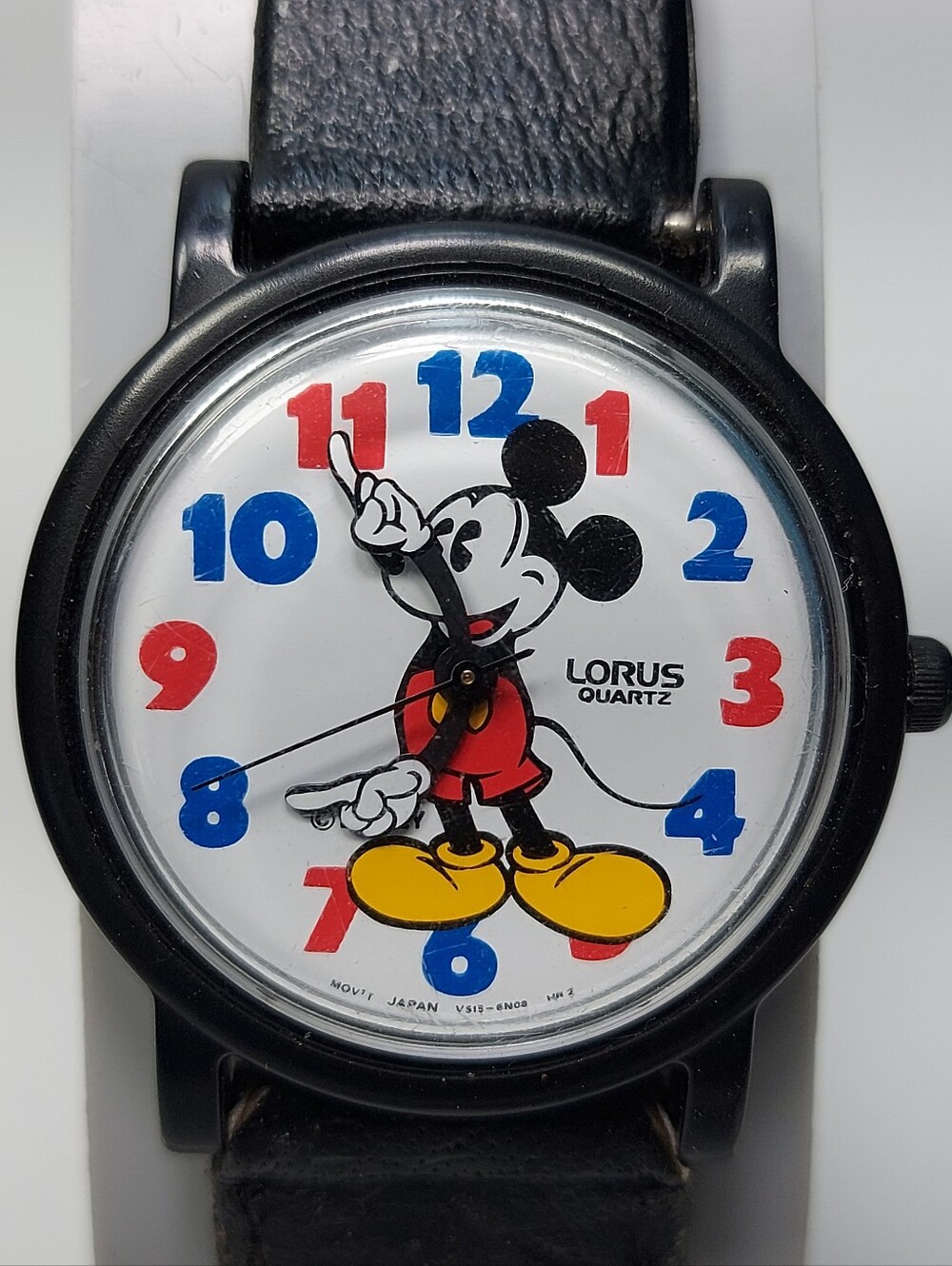 Lorus Mickey Mouse Disney Vintage Watch With Black Band Unisex